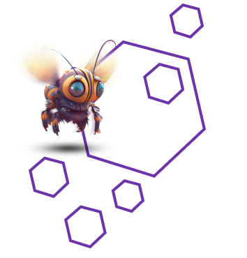 abeille sur fond violet